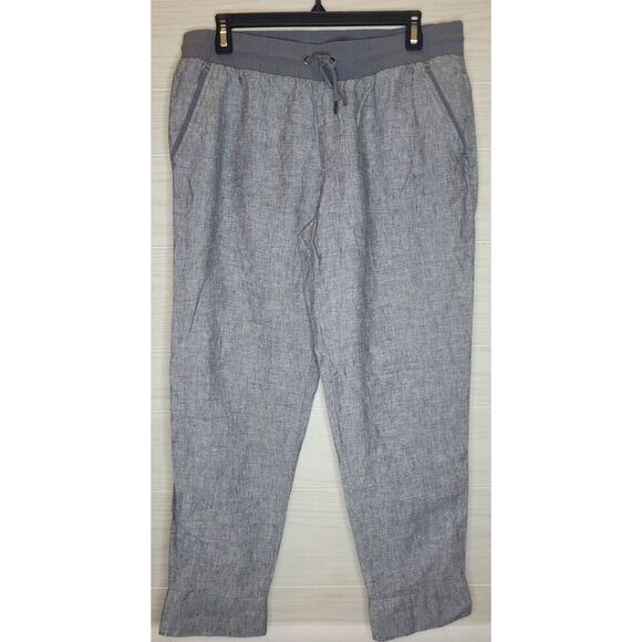 Athleta Bali Linen Pants Size 12 Gray - Picture 2 of 5